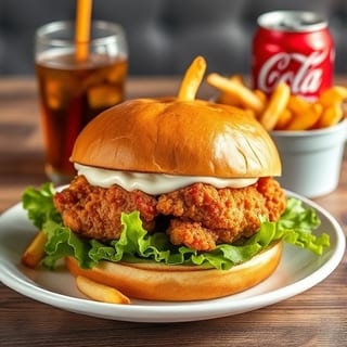 Crispy Chicken Sandwich and Seasoned Fries - Combo